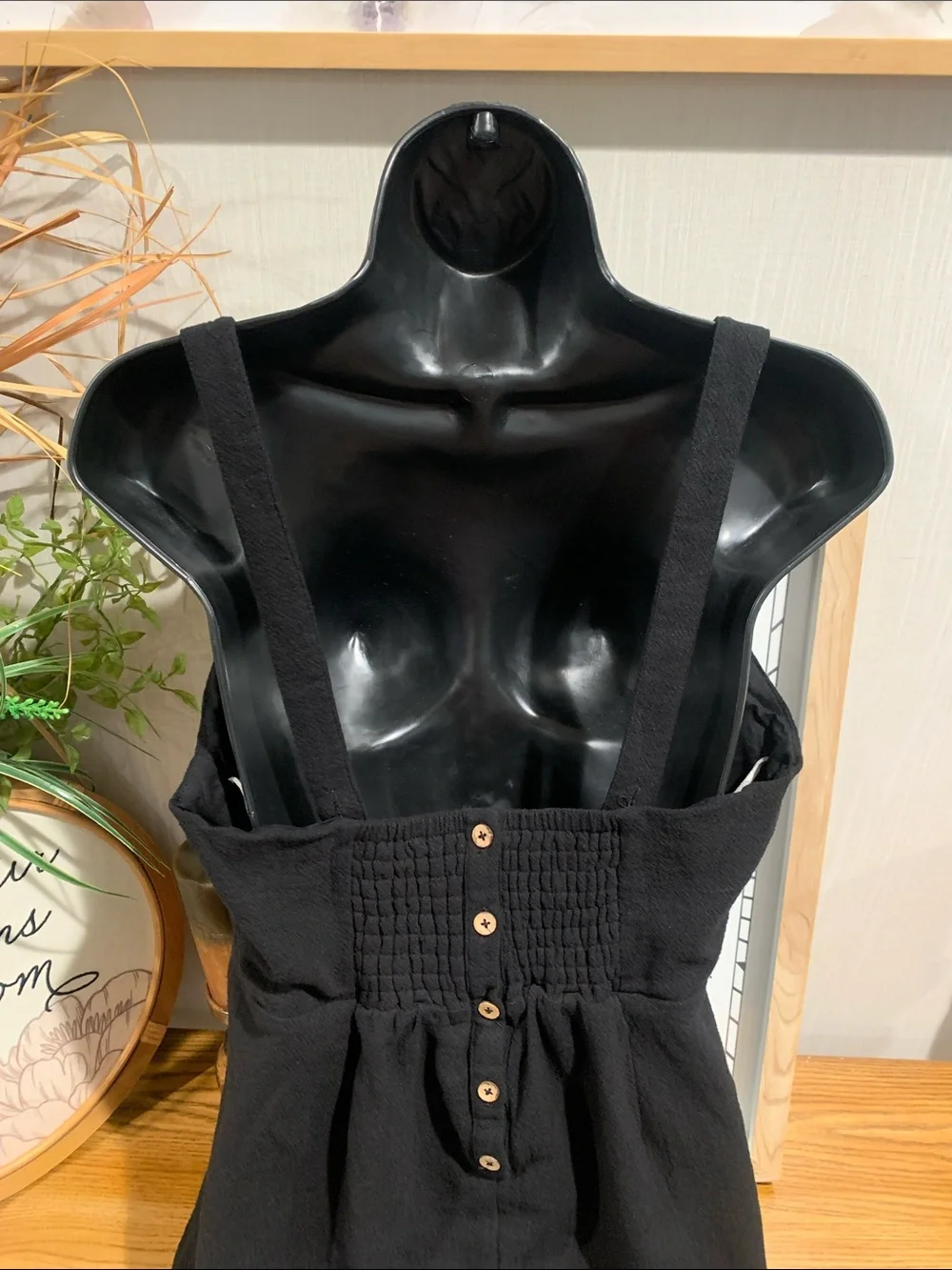 Free People Black Button-Back Backless Mini Sundress - Picture 10 of 16